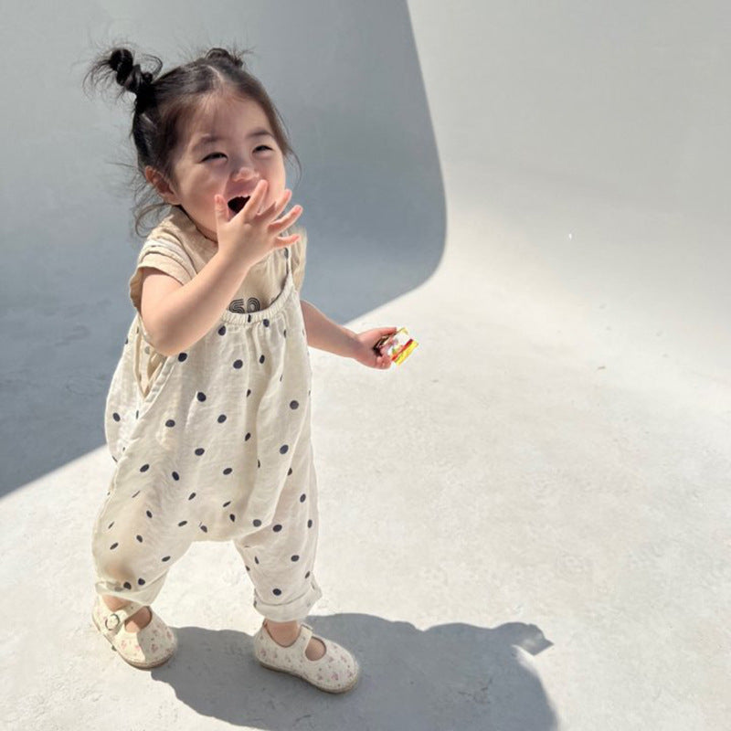 【オトク】【BABY&KID】夏新作 ドットキャミサロペット、TシャツSK090324