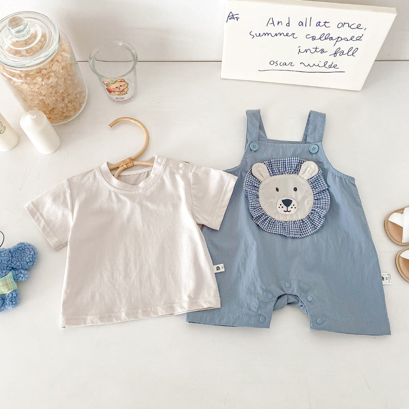 【BABY】夏新作 ライオンサロペット&TシャツSK090614