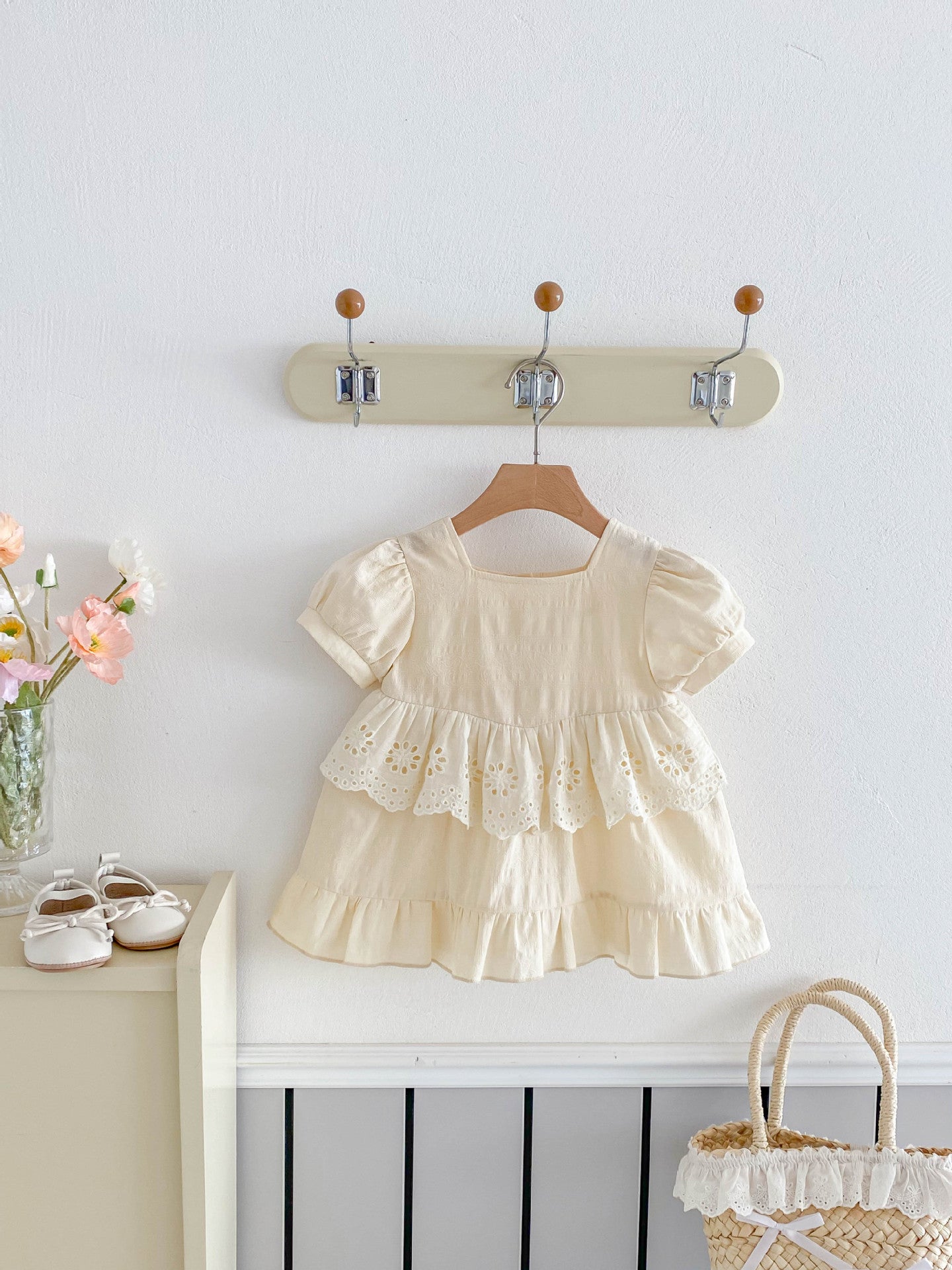 【BABY&KID】夏新作 刺繍花辺ワンピースSK071929