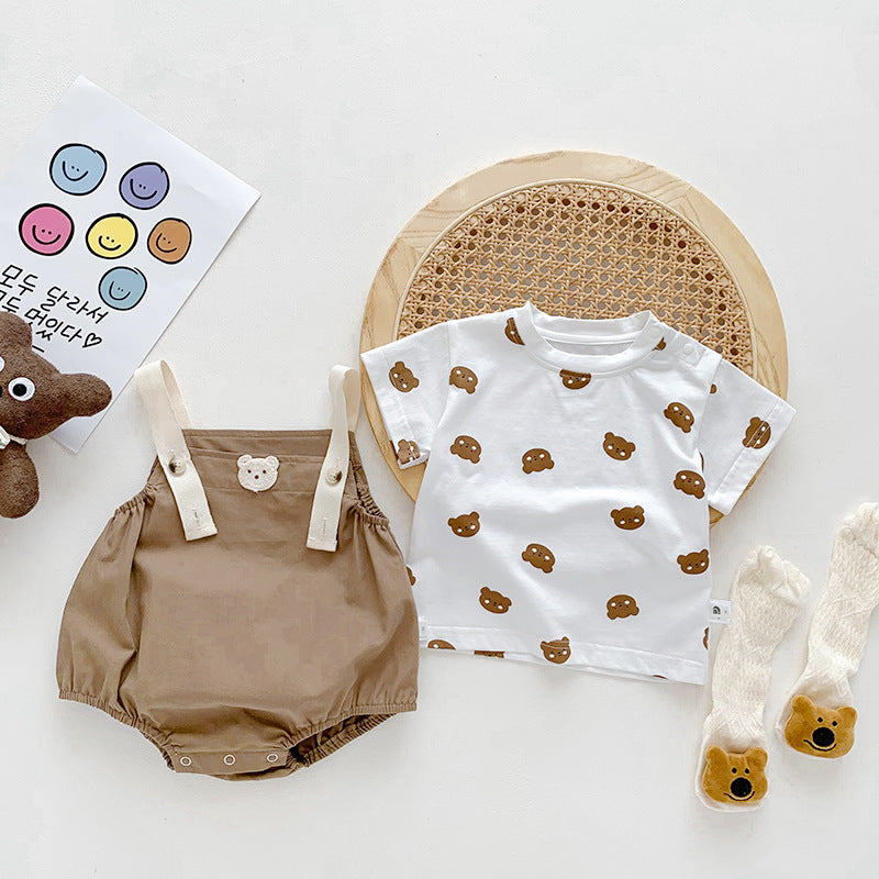 【BABY】夏新作 くまロンパース&くまTシャツSK091816