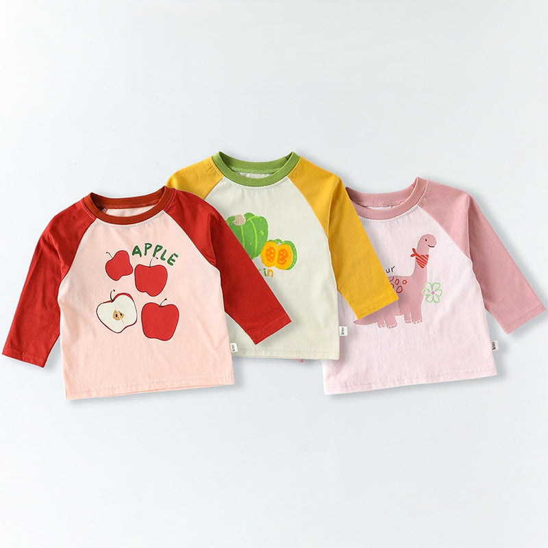 【BABY&KID】北欧風カートゥーンラグランTシャツ、ポケットパンツSK101336