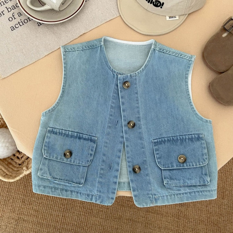 【BABY&KID】レトロデニムベストSK100208