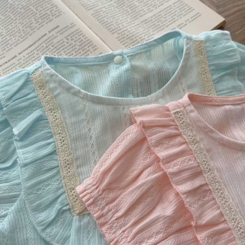 【BABY】夏新作 刺繍入り半袖ロンパースSK091318
