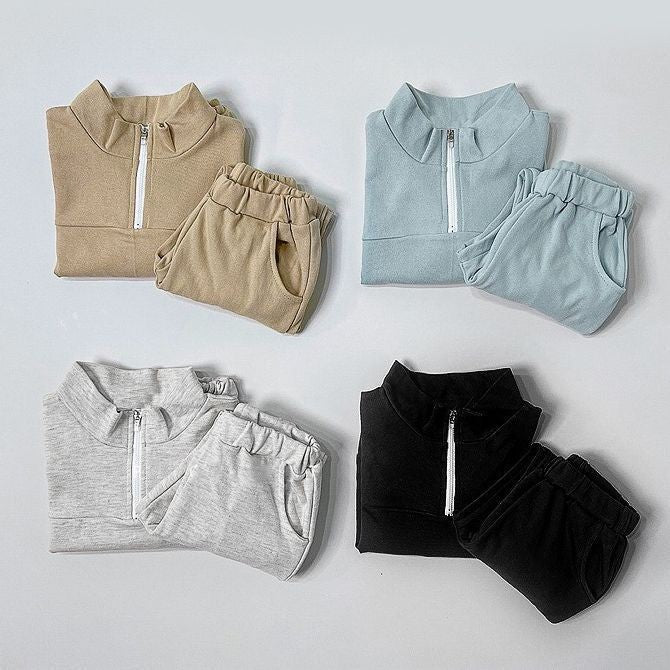 【BABY&KID】ハイネック暖かいオシャレセットアップSK030314
