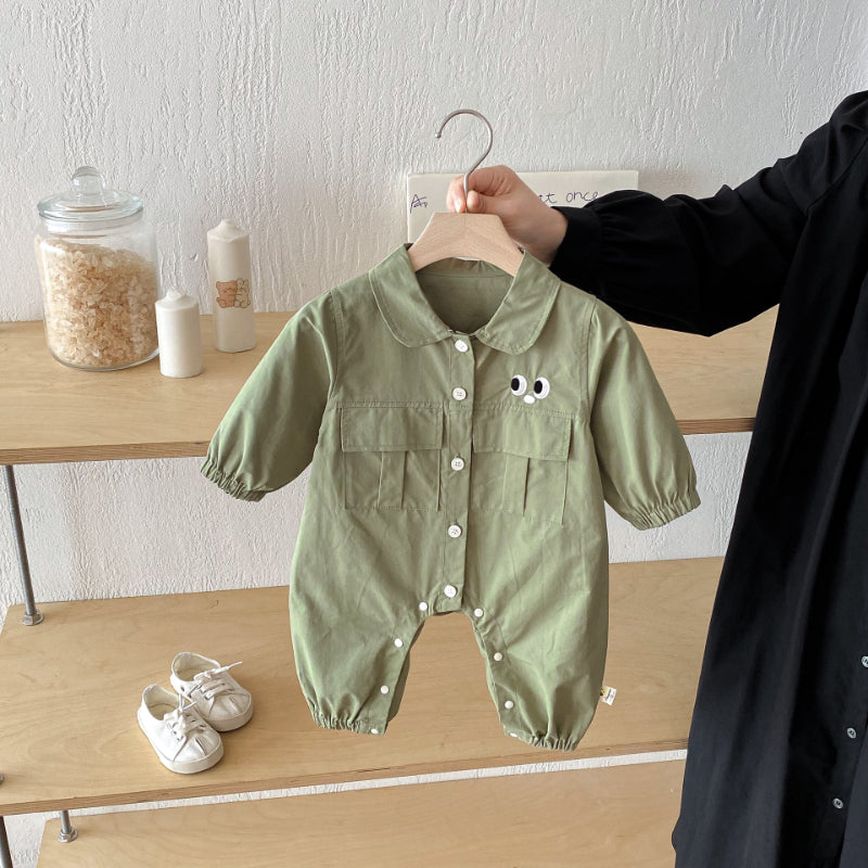 【BABY】おめめ刺繍カバーオールSK092518