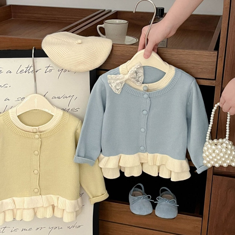 【BABY&KID】花柄フリルニットカーディガンSK101827