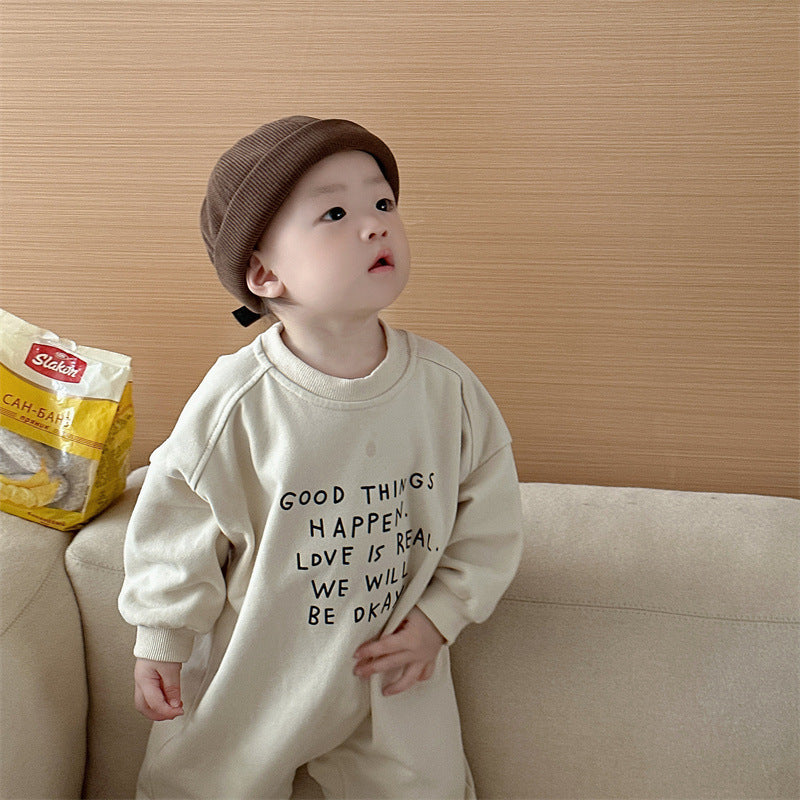 【BABY】英字入り長袖オールインワンSK11515