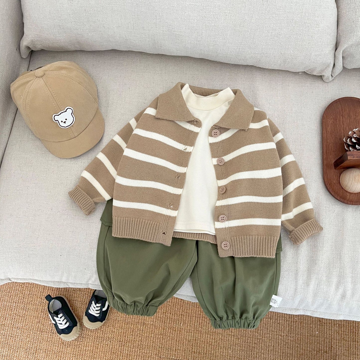 【BABY&KID】ニットボーダー柄カーディガンSK032106