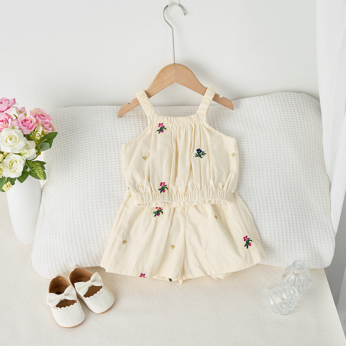 【BABY】夏新作 ナチュラル刺繍セットアップSK092620