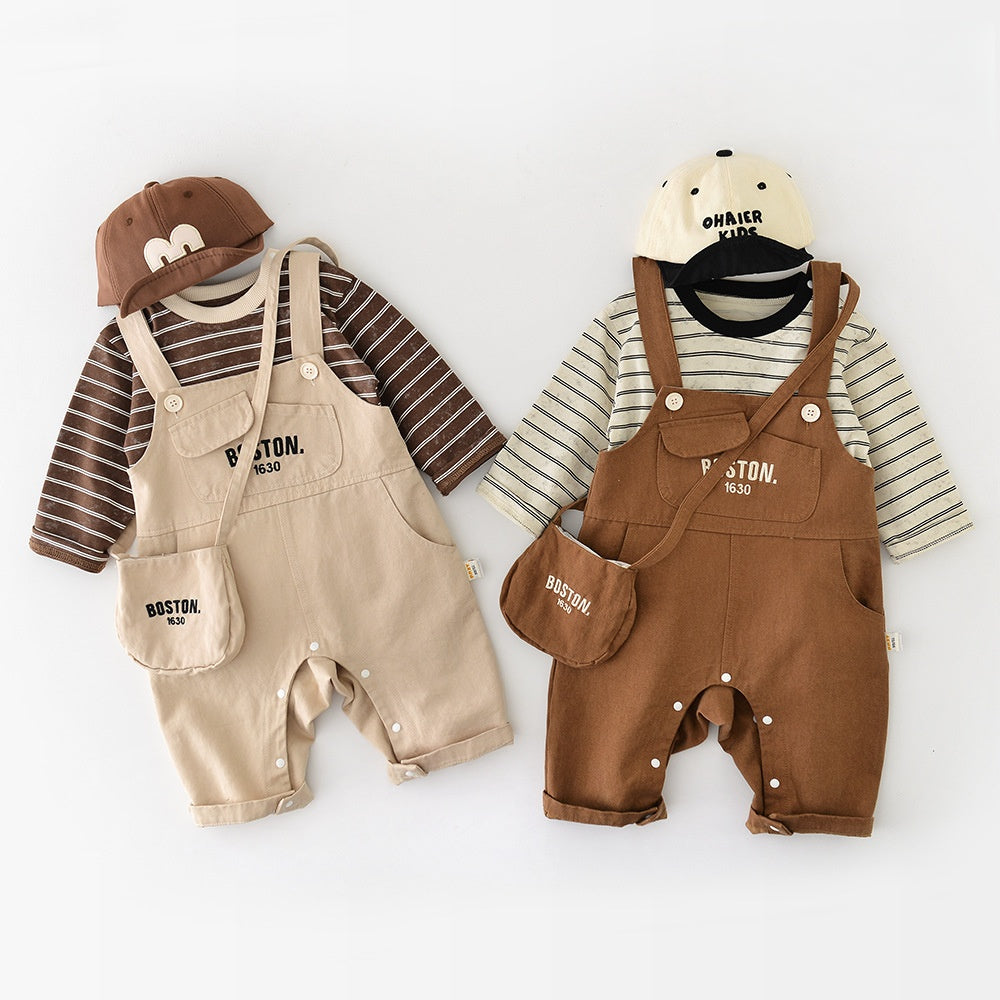 【BABY】刺繍ロゴサロペット&バッグSK100525