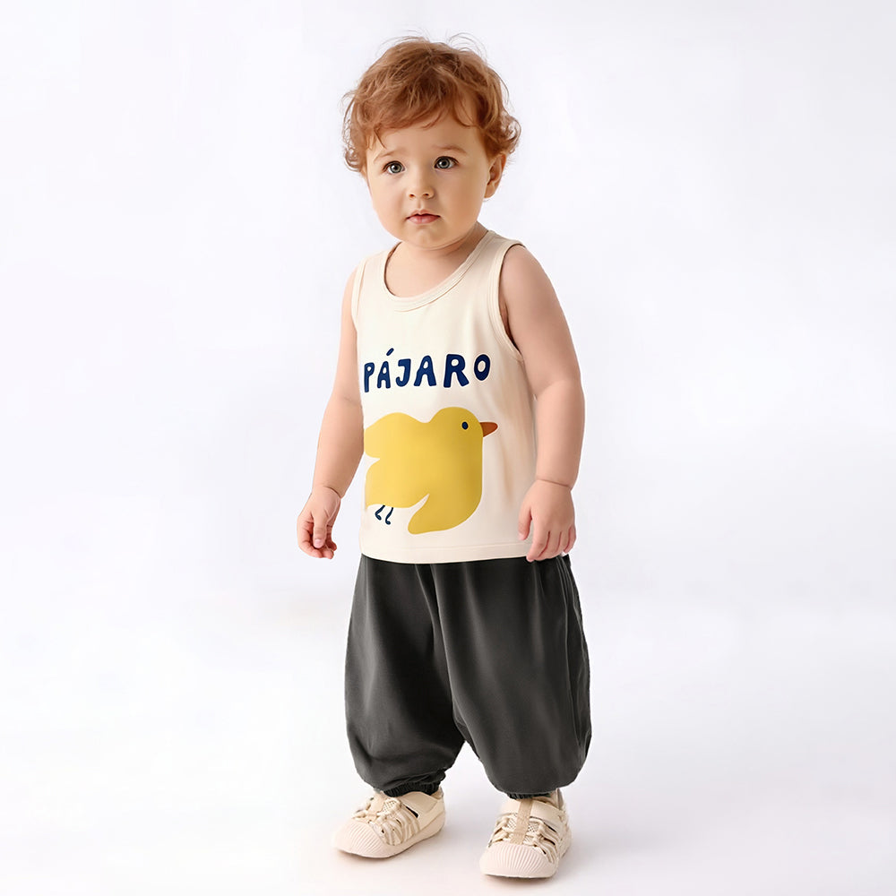 【BABY&KID】夏新作 北欧風ベビー柄ノースリーブトップスSK092017