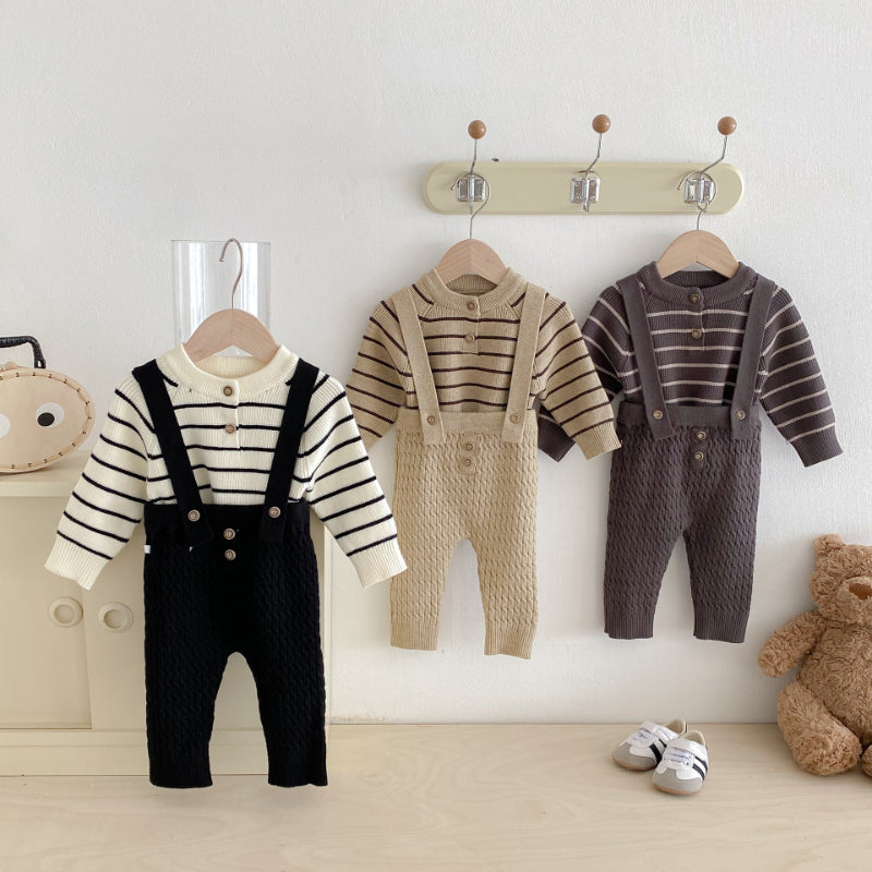 【BABY】ニットセーター&サロペットセットSK092408