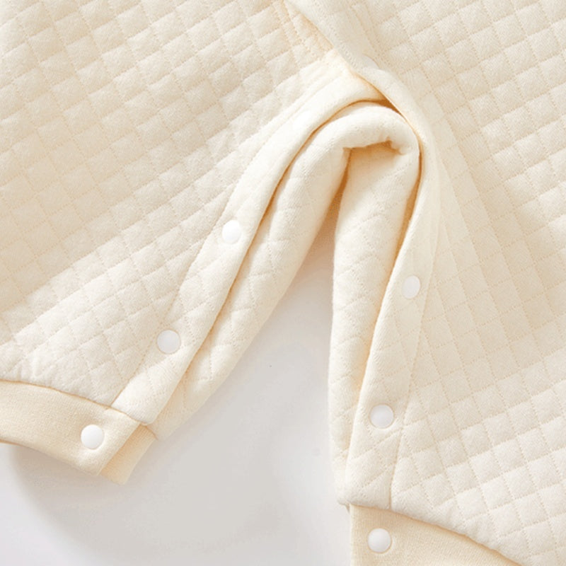 【BABY】冬新作北欧風チェックくま前開きあったかカバーオールSK102622