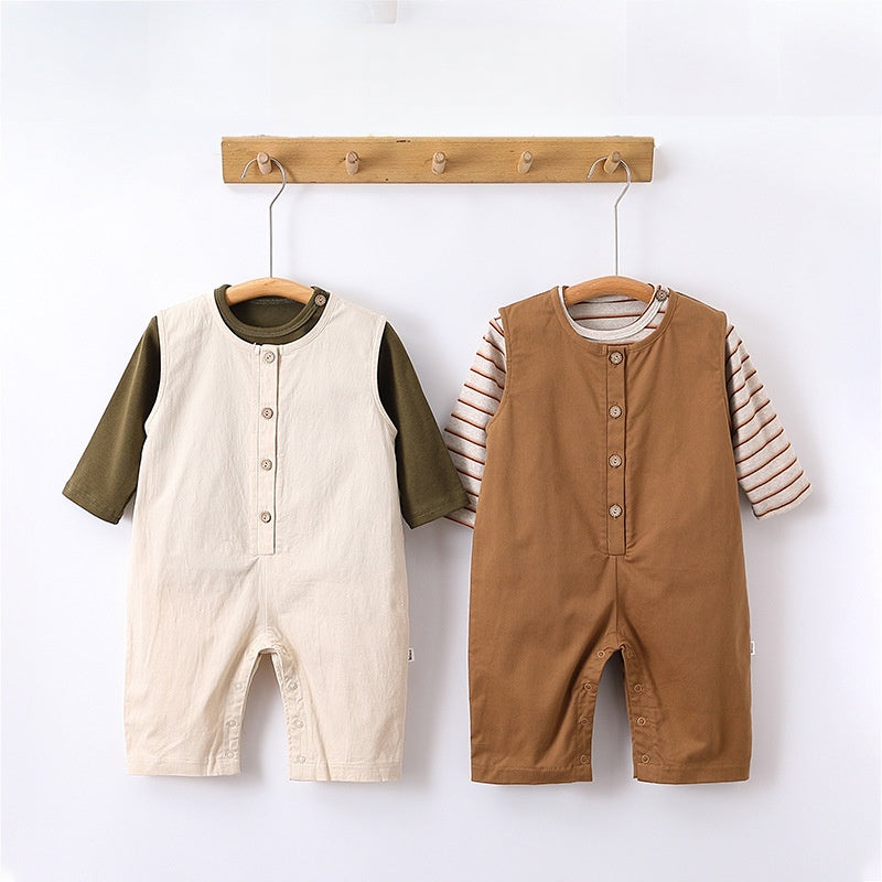 【BABY】北欧風ウサ耳サロペット、コットンTシャツSK101329