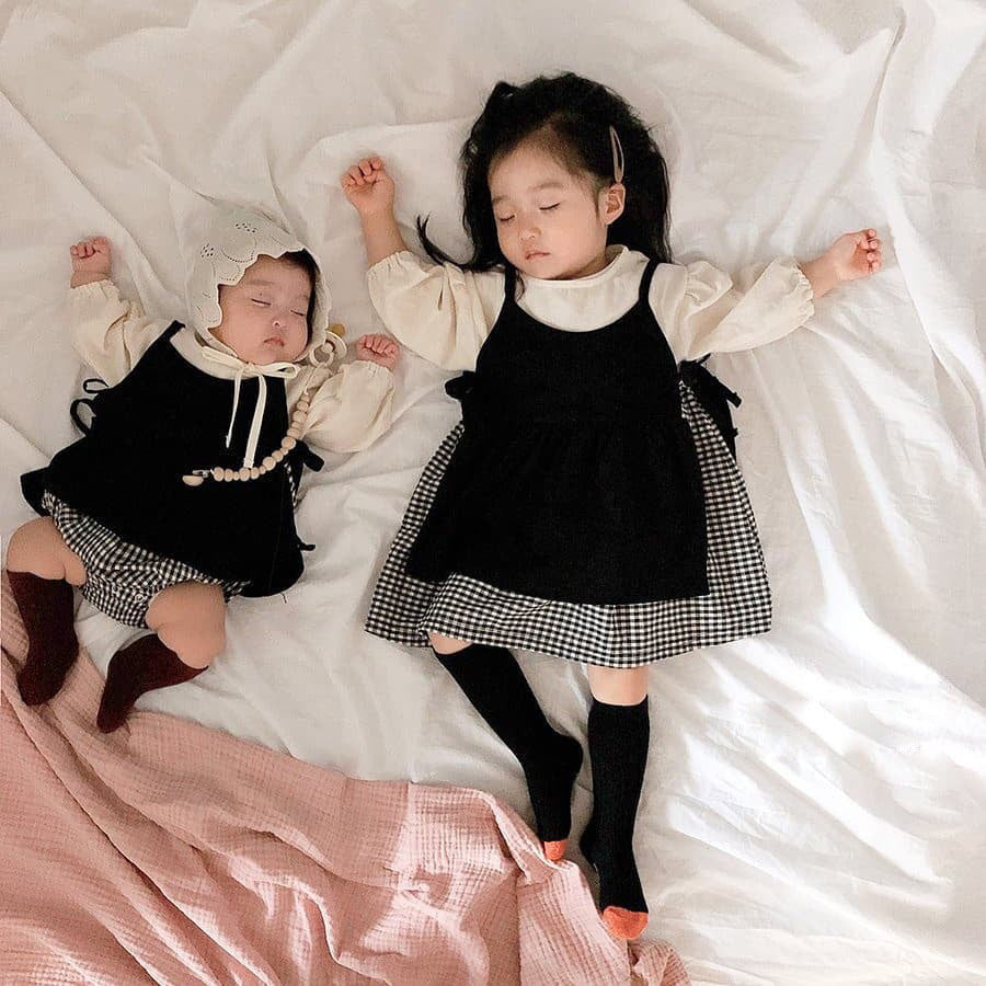 【BABY&KID】ハーフチェックロンパース、ワンピースSK030802
