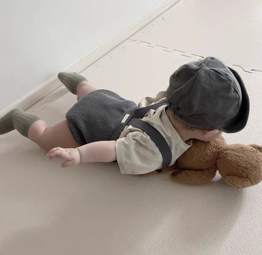 【BABY】ナチュラルニット無地サロペットSK031414