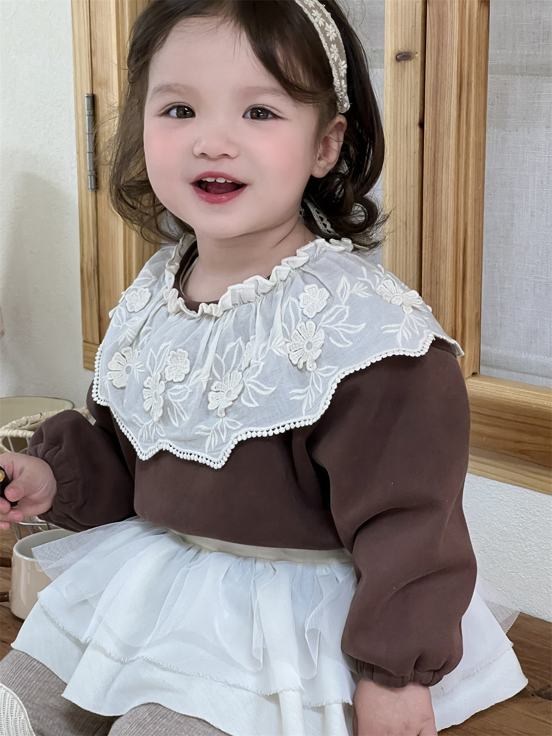 【BABY&KID】暖かいフリルTシャツSK021511
