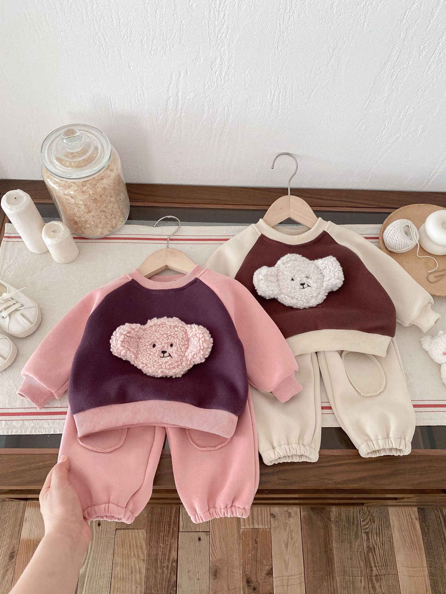 【BABY&KID】クマ柄カジュアルセットアップSK022402