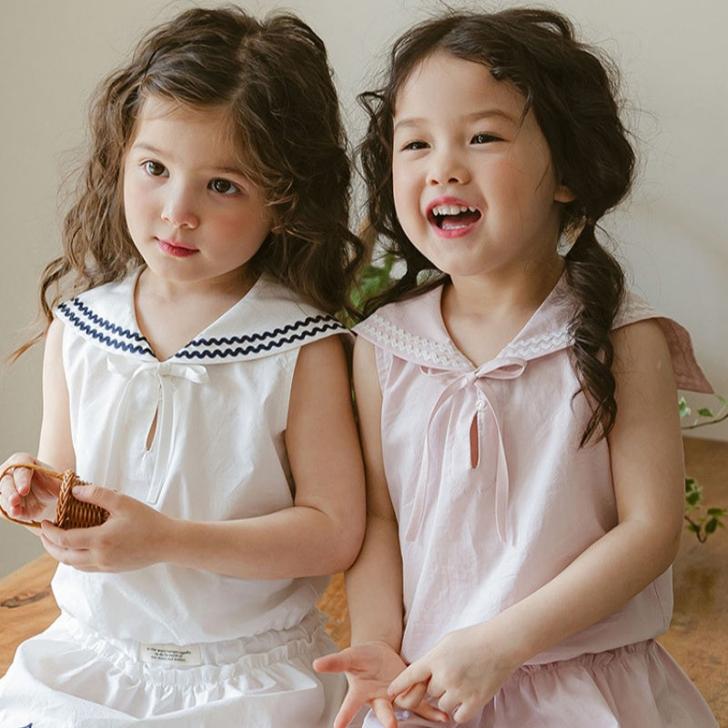 【BABY&KID】夏新作 リボン付きノースリーブトップスSK091123