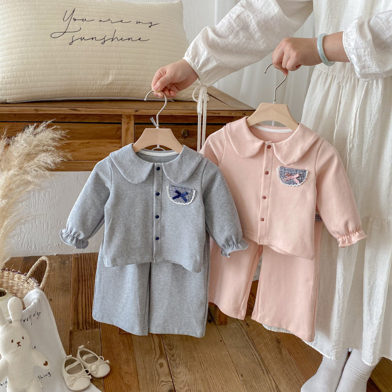 【BABY&KID】長袖ガールシャツ&フレアパンツSK092438