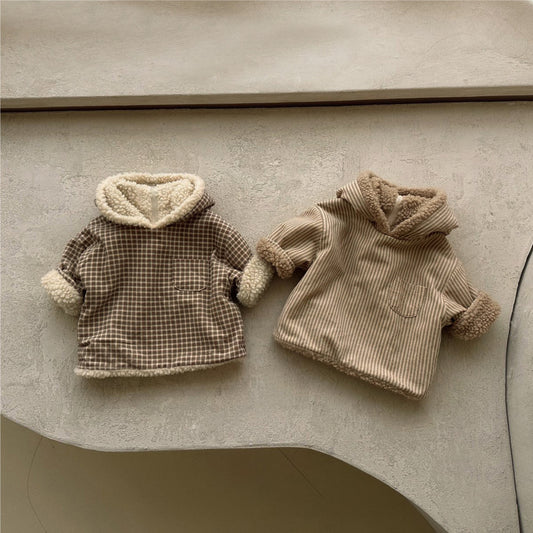 【BABY&KID】リバーシブルチェック、ストライプアウターSK021714