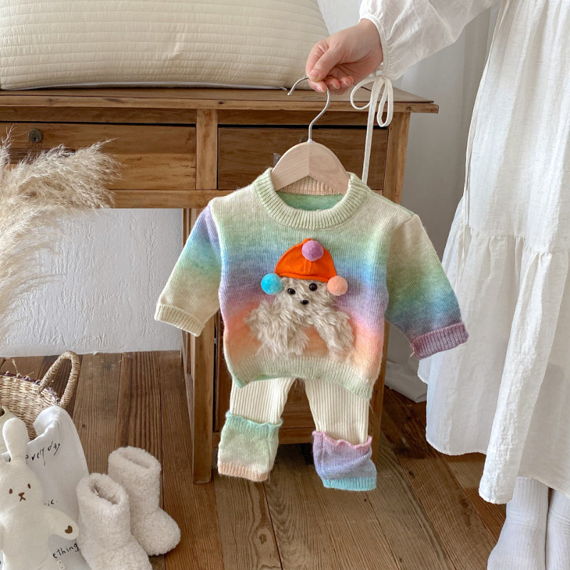 【BABY&KID】カラフルボーダーニットセットアップSK092432