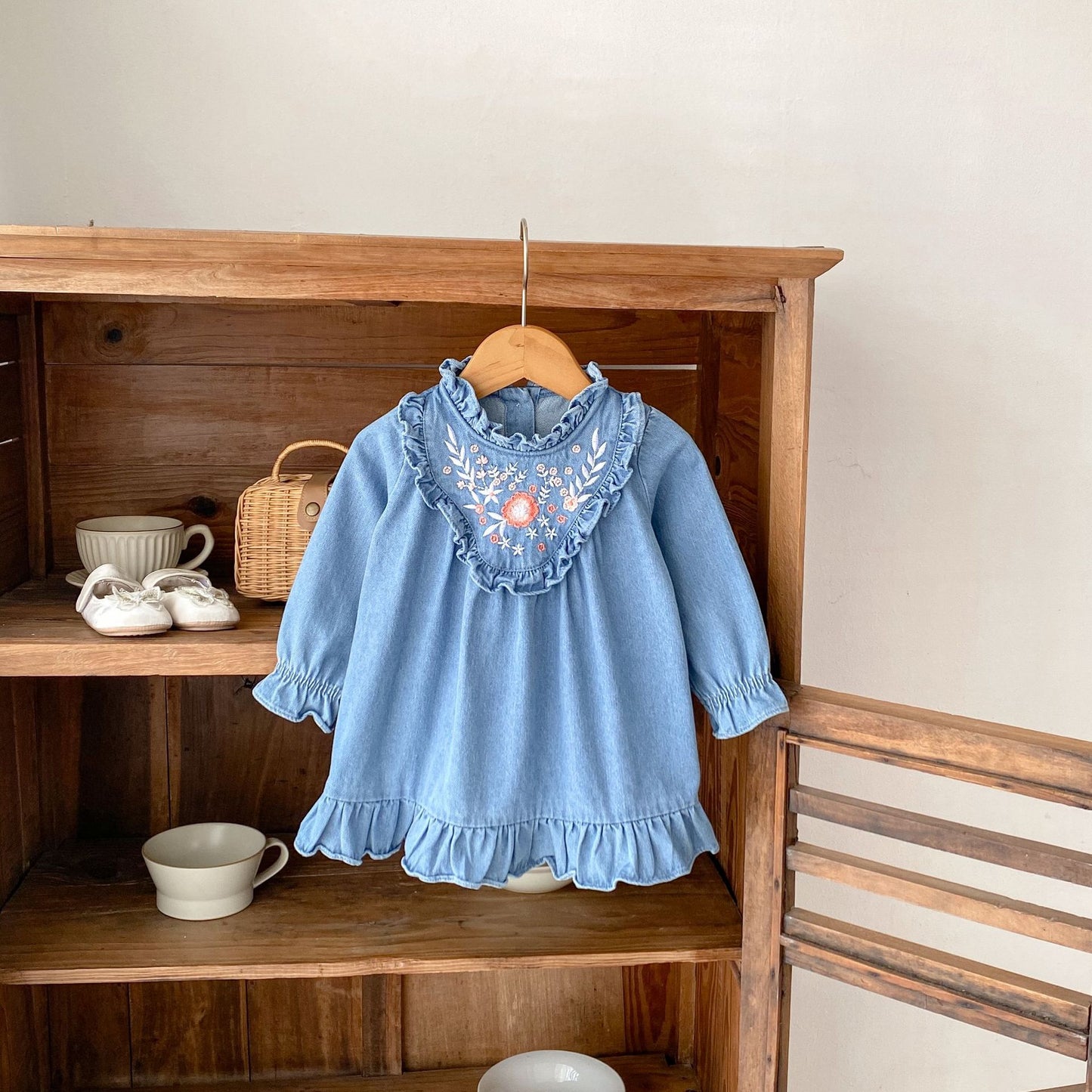 【BABY】デニム刺繡ワンピースSK031806
