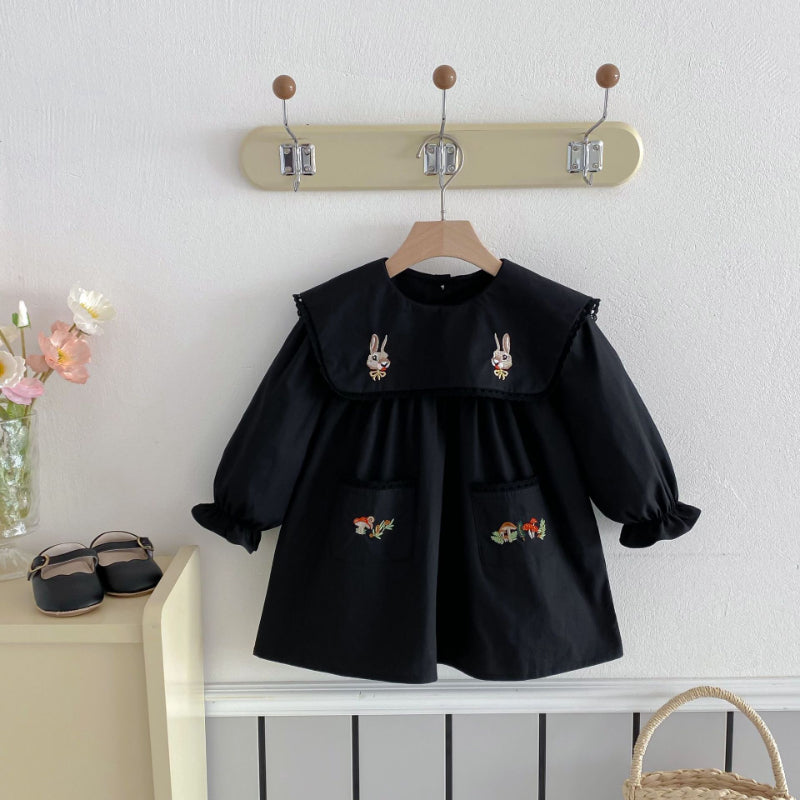 【BABY&KID】カートンうさぎ刺繍ワンピースSK011022