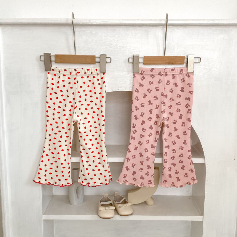 【BABY&KID】小花柄、くまベルボトムパンツSK100825