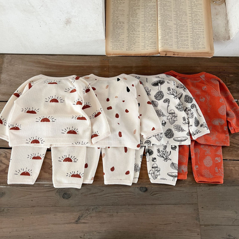 【BABY】ワッフルプリントセットアップSK010326