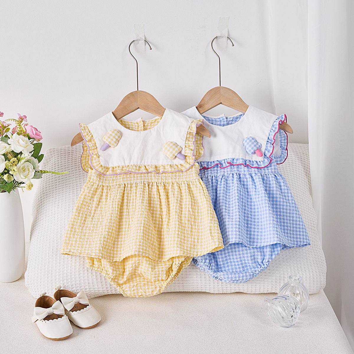 【BABY】夏新作 アイスクリームグリッドセットアップSK072310