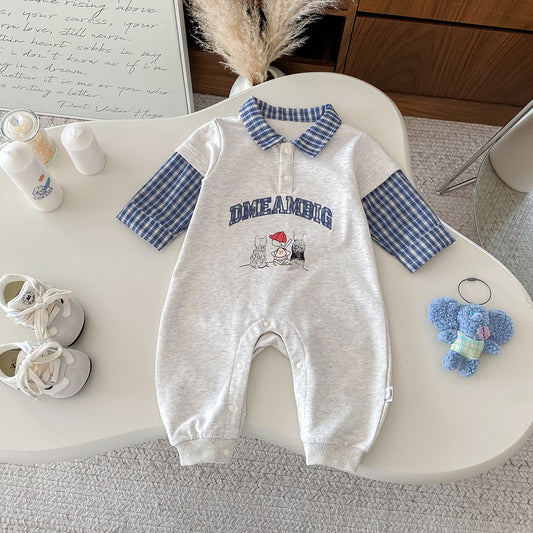 【BABY】フェイクレイヤードラグランカバーオールSK100409