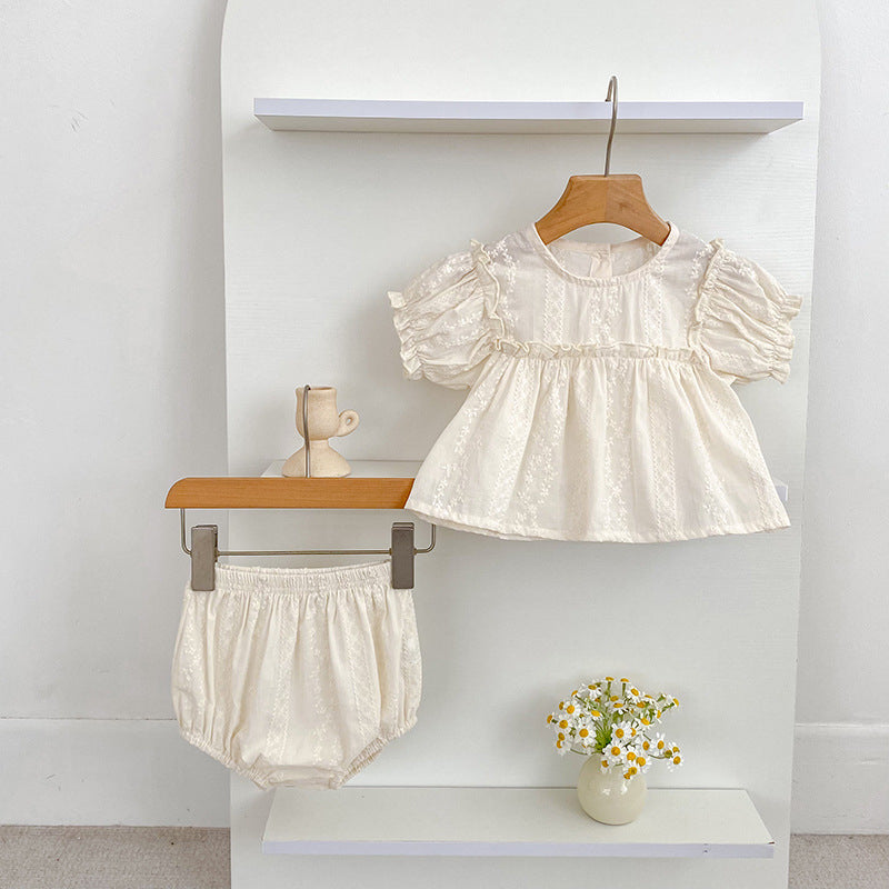 【BABY】夏新作 刺繍、チェック柄セットアップSK072510