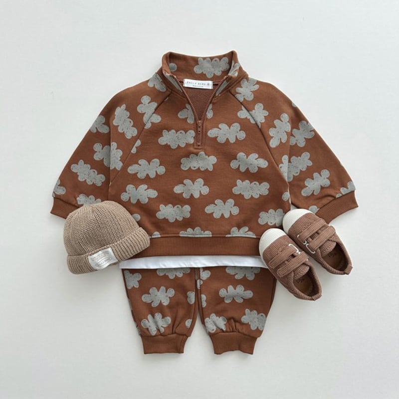 【BABY&KID】雲柄プリントセットアップ 全3色SK11398