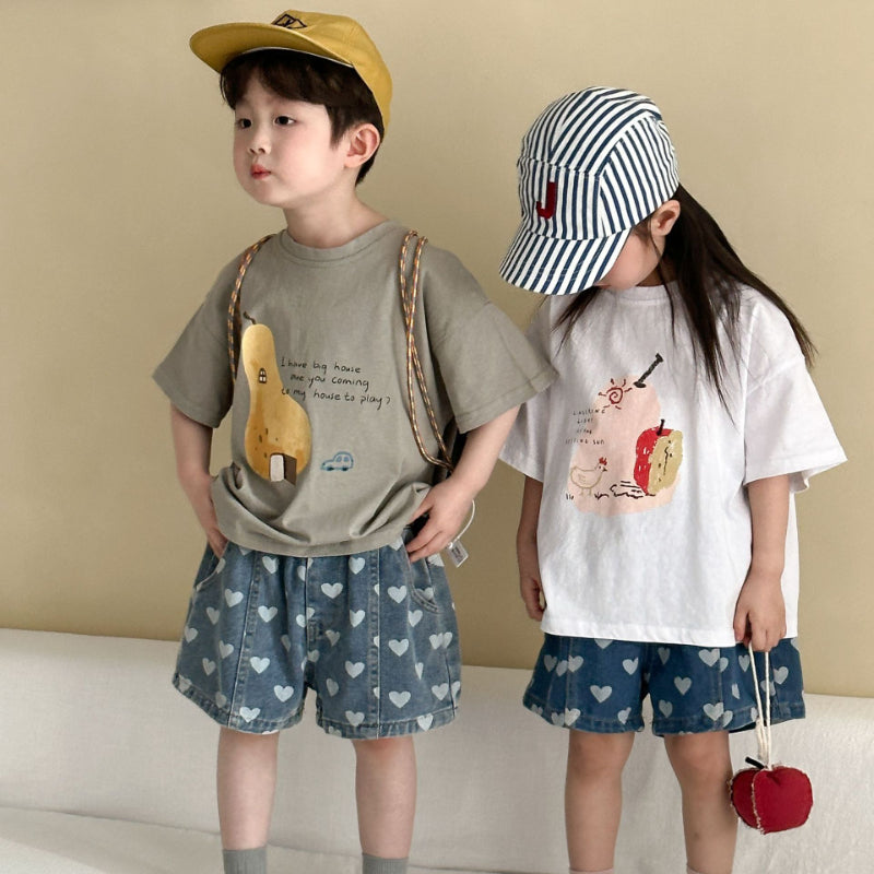 【BABY&KID】夏新作 フルーツ文字柄TシャツSK063030