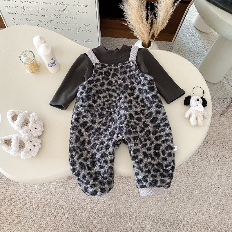 【BABY】冬新作 レオパードサロペットSK102123