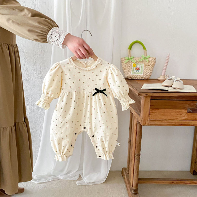 【BABY】コットン小花柄カバーオール、セットアップSK102219