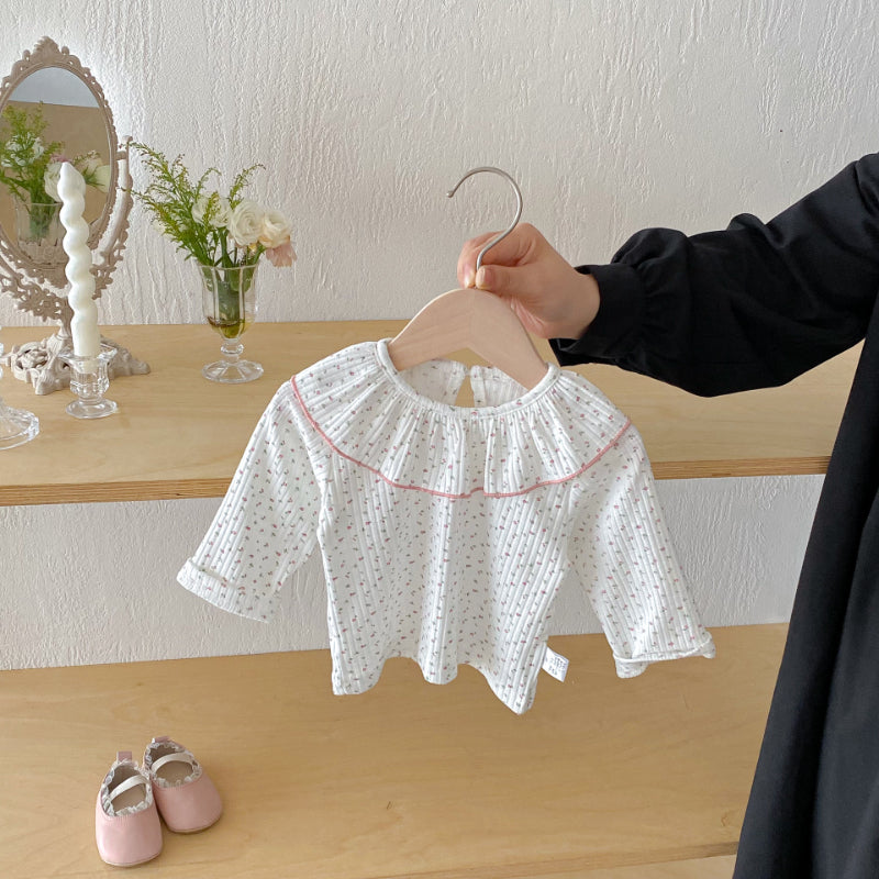 【BABY】プリント長袖フリル襟TシャツSK100823