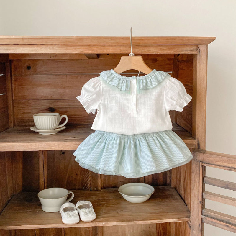 【BABY&KID】夏新作 クルーネックトップス&スカートパンツSK072315