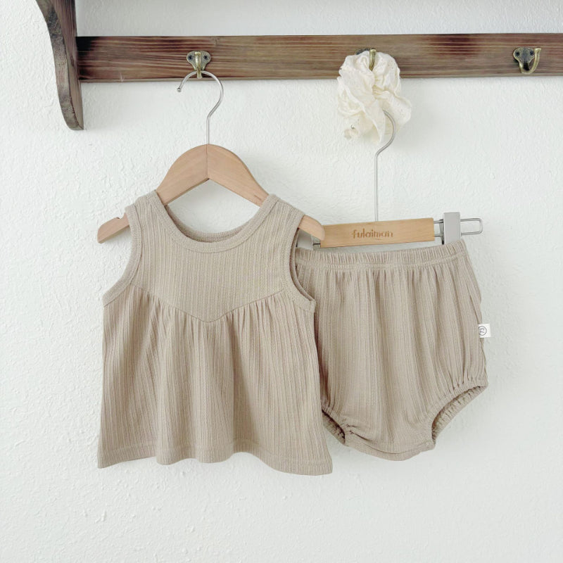 【BABY】夏新作 ノースリーブ刺繍セットアップSK091120