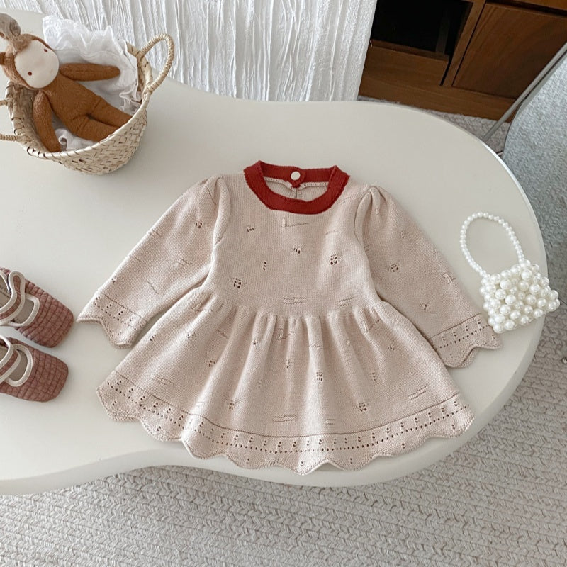 【BABY&KID】フリルニットワンピースSK092706