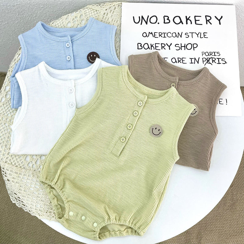 【BABY】夏新作 笑顔ワッフルロンパースSK072220