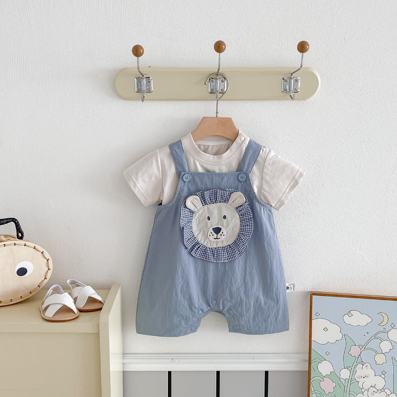 【BABY】夏新作 ライオンサロペット&TシャツSK090614