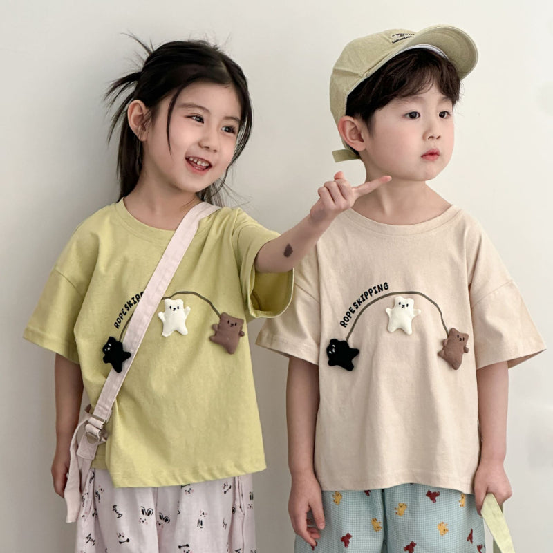 【BABY&KID】夏新作 三匹の小さなクマ半袖TシャツSK072101