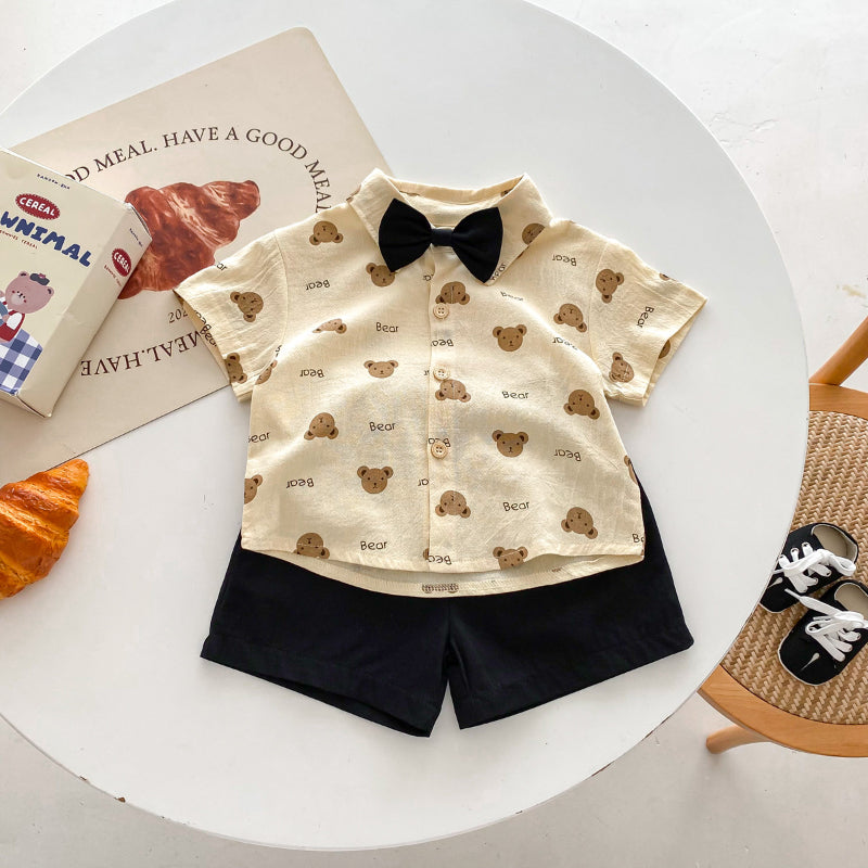 【BABY&KID】夏新作 くまシャツ&ショートパンツSK091011
