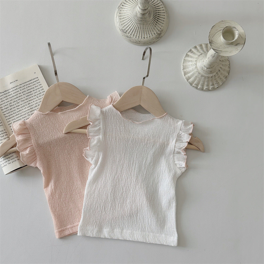 【BABY】夏新作 無地フリル袖TシャツSK091320