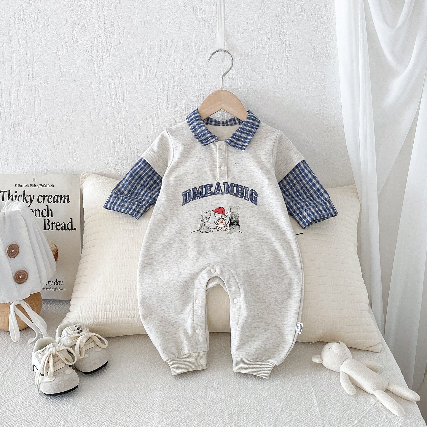【BABY】フェイクレイヤードラグランカバーオールSK100409