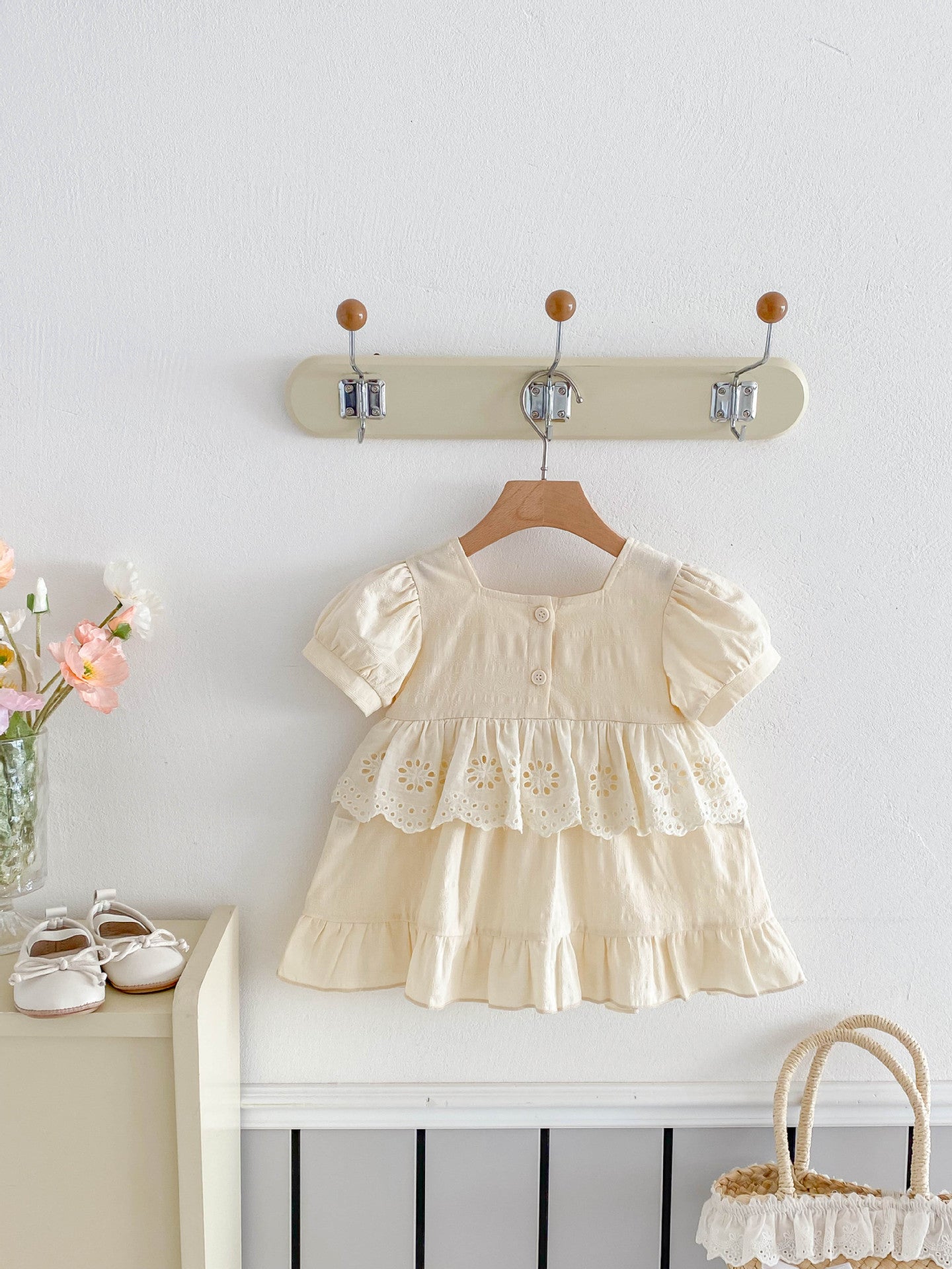 【BABY&KID】夏新作 刺繍花辺ワンピースSK071929