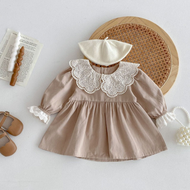 【BABY&KID】花刺繡襟ナチュラルワンピースSK050803