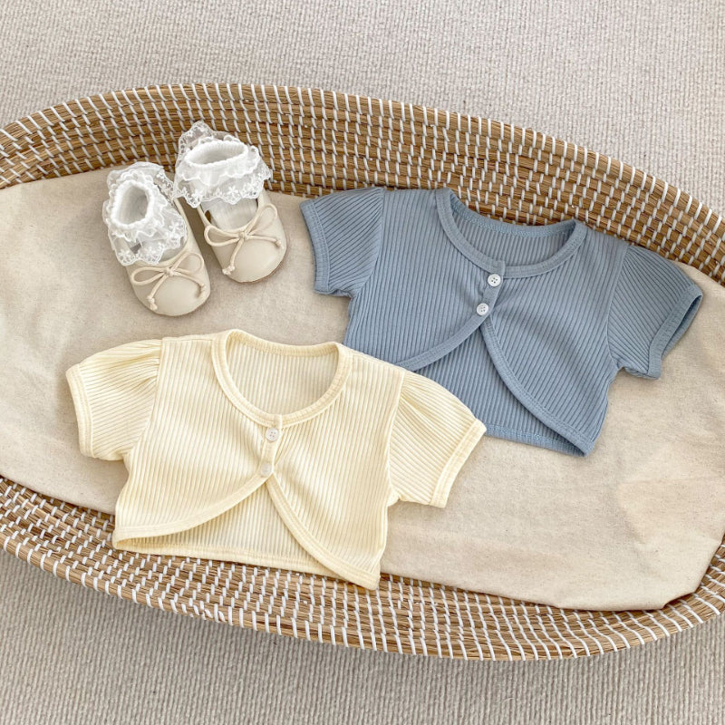 【BABY】夏新作 メッシュロンパース&カーディガンセットアップSK071908